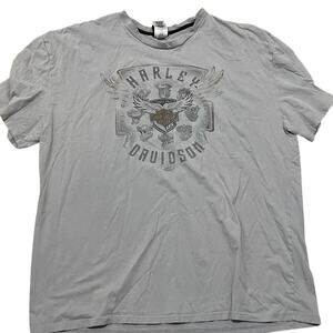 Harley Davidson Men's 2XL Gray Laconia New Hampshire Front & Back Graphic TShirt
